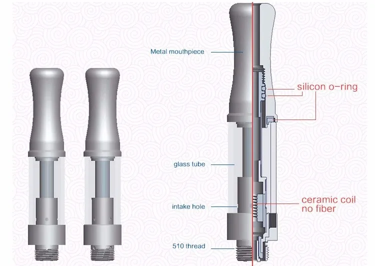 INT ceramic cbd cartridge co2 thick oil vape cartridge customized logo atomizer glass 510 thread clearomizer