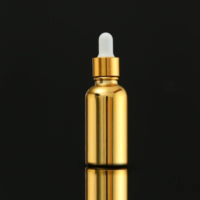 金色玻璃滴管瓶精油化妆品精华液包装容器,橡胶移液管5ml 10ml 15ml