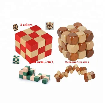 wooden snake cube puzzle