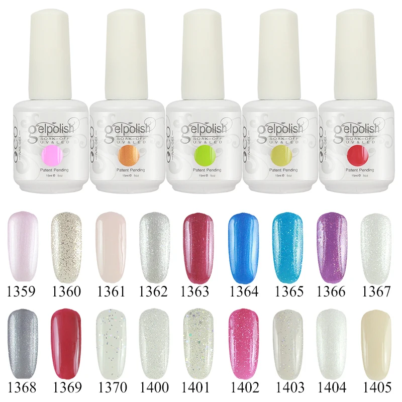 Choose 5 Colors 15ml Gelishgel Soak off UV Nails Gel Color Polish Professional Gel nails
