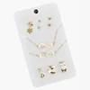 Wholesale Gold and Rhodium Plated Yiwu Fashion Earring Infinity Charm Necklace Finger Ring Jewelry Set