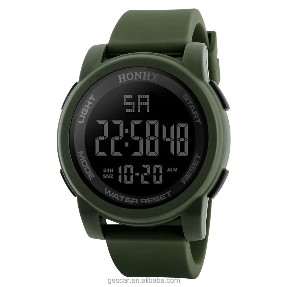 

honhx big round dial high quality man silicone digital wrist watch wholesale, Photo color