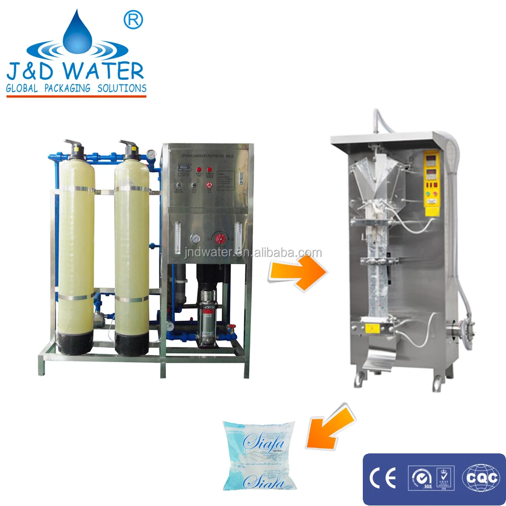 Automatic bag pouch liquid water juice milk packing line