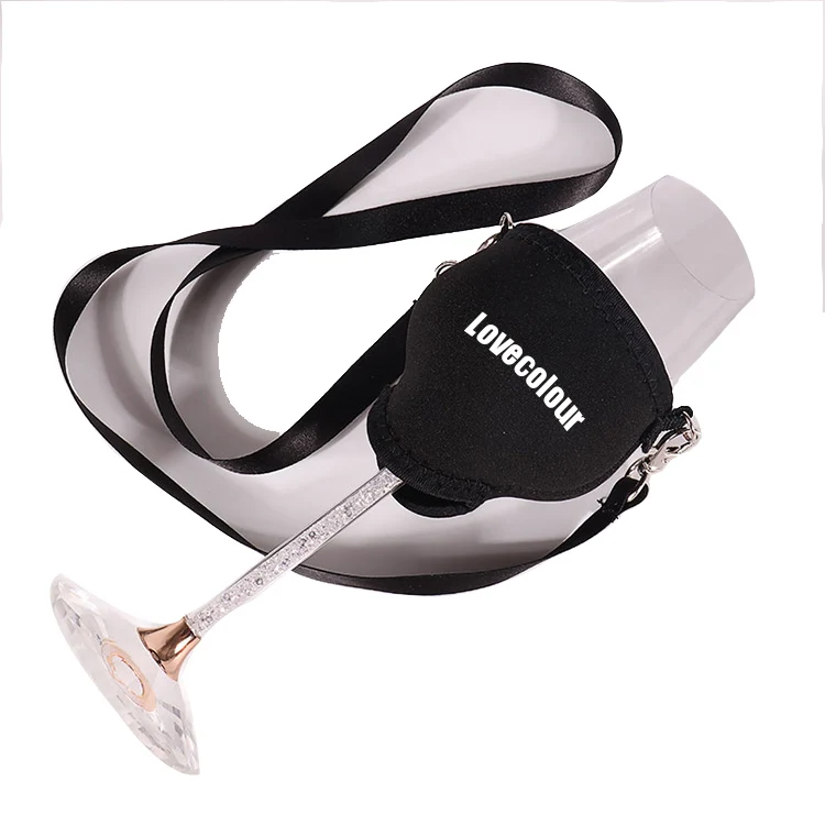 Fashion Custom Beautiful Neoprene Wine Glass Holder With Strap Buy