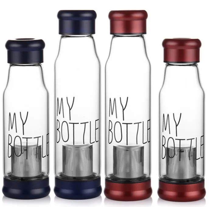My Bottle Glass Water Bottle, Glass Drinking Bottle with Filter