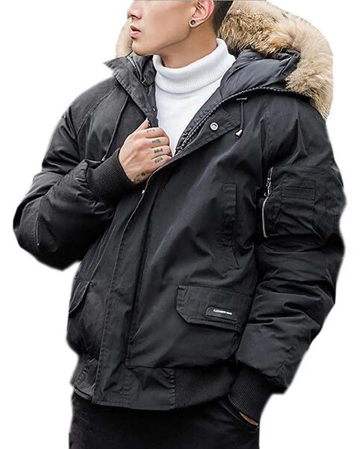 CBTLVSN Mens Winter Lined Hooded Full Zip Sherpa Fleece Heavyweight Coat