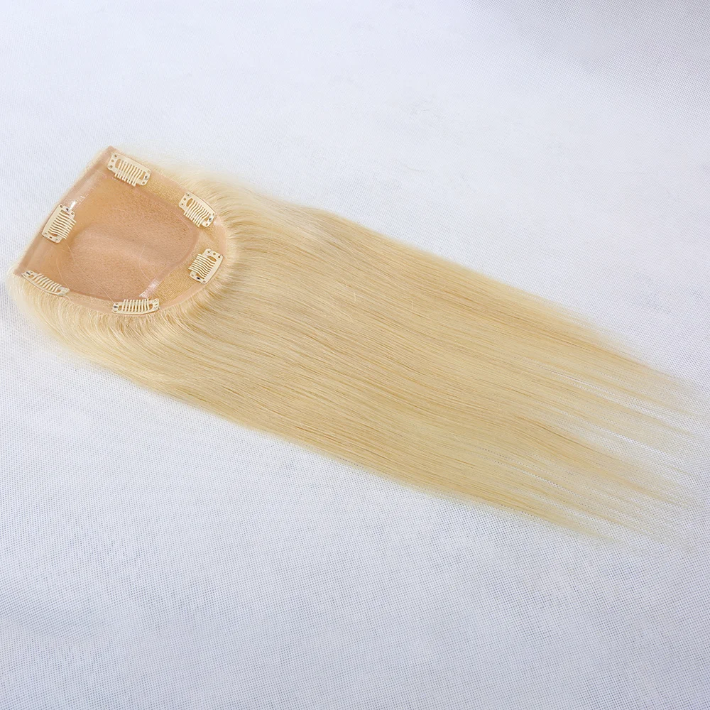 

ready to ships silk base toppers blonde 613 color real virgin european human hair toppers for white women