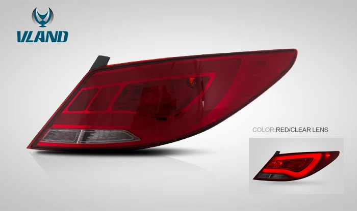 Vland Factory Car Accessories Tail Lamp for Verna 2010-2013 LED Tail Light With DRL+Reverse+Brake