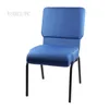 China Wholesale low Price Iron Steel Metal Frame Fabric Stackable Pulpit Hotel Auditorium Banquet Church Chair