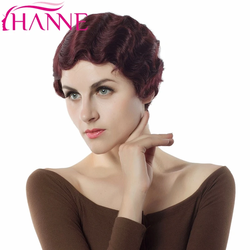 British Style Wig Human Hair Extension Retro Short Side Part