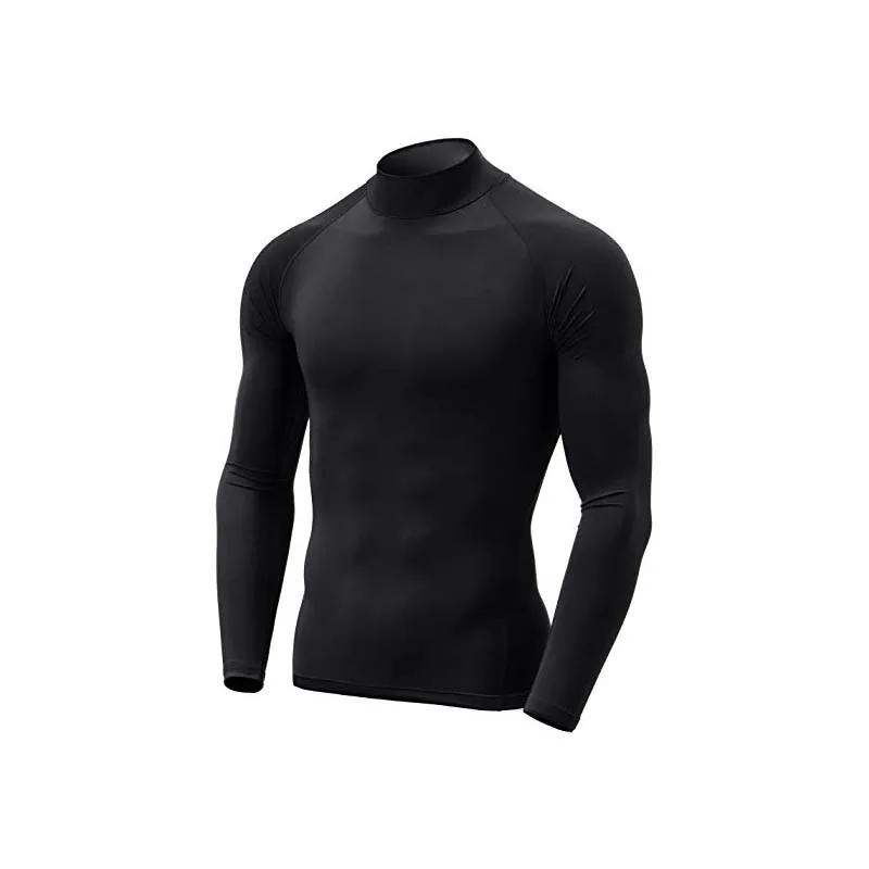 

Men's Thermal Compression Baselayer Mock Long Sleeve Shirt, Black/red