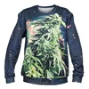 Fashionable Long Sleeves Stylish Round CollarLady Sweatshirts With 3D Digital Printed space weed Comfortable Shirts