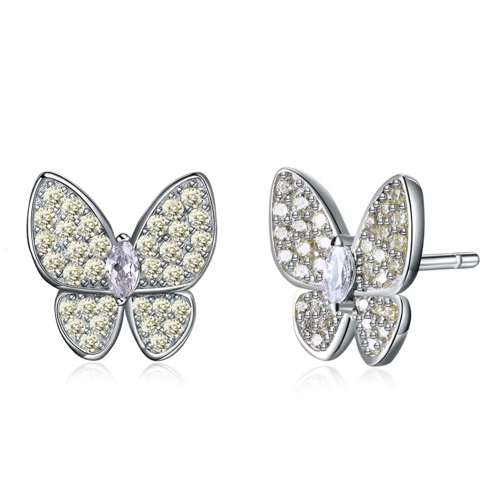 

Tryme 18E0158-Y Factory wholesale jewelry 925 sterling silver yellow cubic zirconia butterfly stud designer earrings for girls, N/a