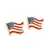 Wholesale Stainless Steel Gold Plated USA America Country Flag Dangle Stud Enamel Earrings