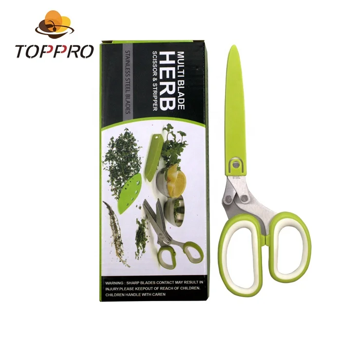 
TOPPRO Kitchen shear 5 blades herb scissors 