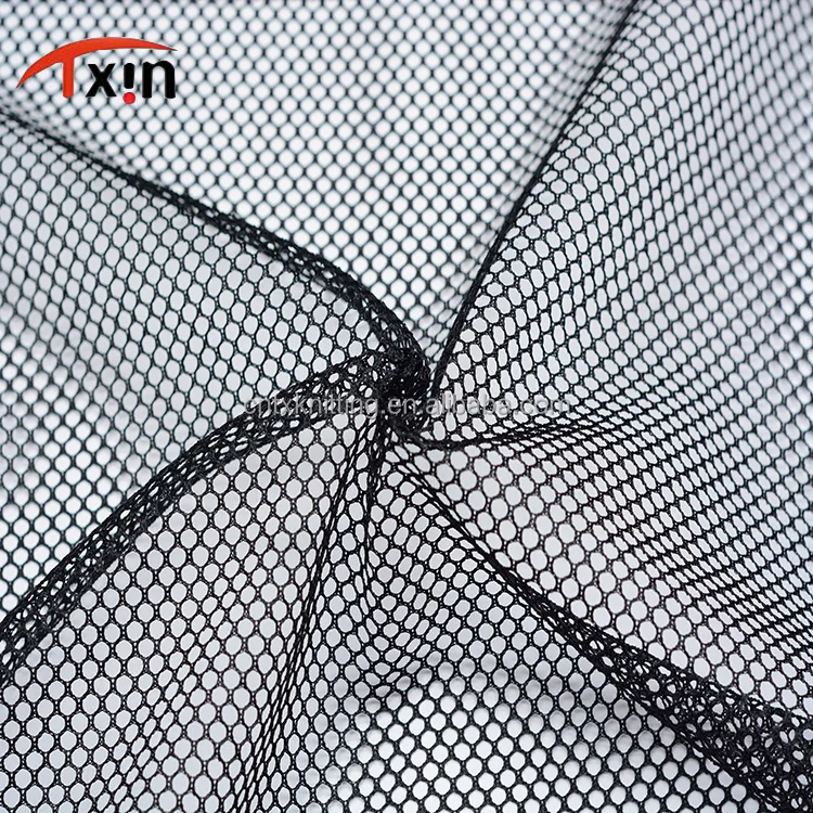 
draw Textured yarn black hexagonal net fabric made of polyester 