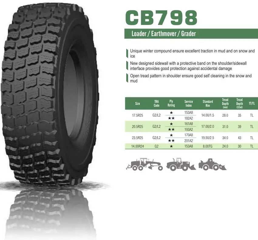 Chaoyang Brand Loader Earthmover Grader Cb798 17.5r25 20.5r25 23.5r25 ...