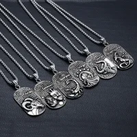 

Wholesale fashion zodiac sign necklace pendant jewelry stainless steel for men