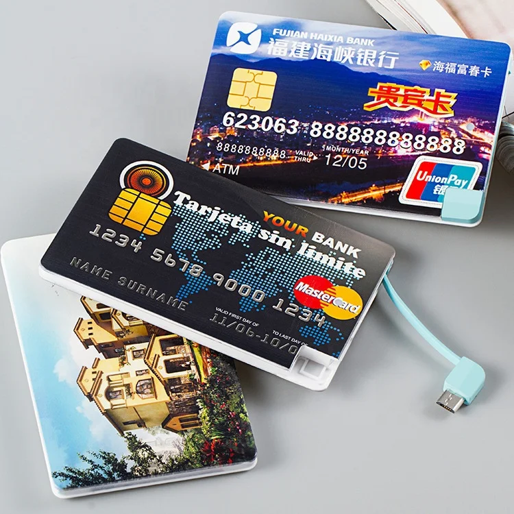 custom logo credit card power bank, mini power bank 2500mah Mobile Power Supply