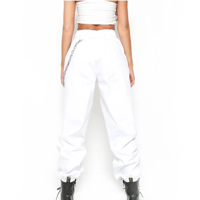 Streetwear Cargo Pants Women Casual Joggers Black High Waist Loose Female Trousers Korean Style harem pants