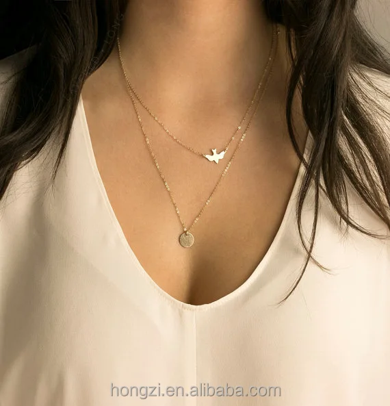 

Boho Choker Necklace Silver Fashion Chain Beads Metal Discs Jewelry Pendants Multi Layer Necklace Gold Necklaces for Women