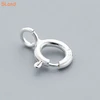 Online wholesale Silver plated solid S925 Sterling Silver Spring Ring Clasps With Open Ring findings for DIY Jewelry making