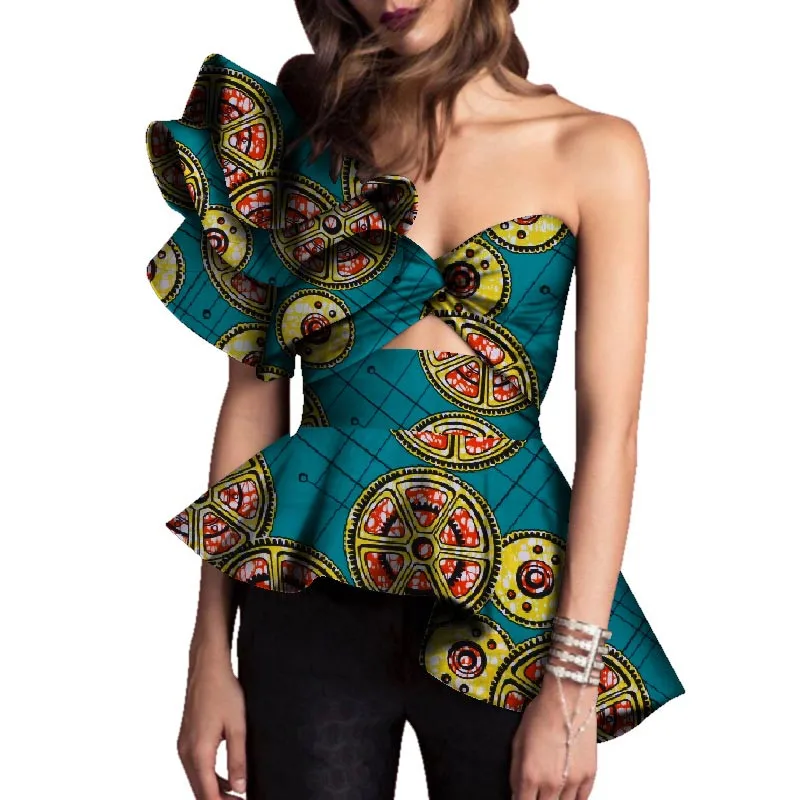 

Dashiki African Print Tops Shirt clothes Africa Modern Style Bazin Riche Tops Plus Size Traditional Women Clothing WY3329