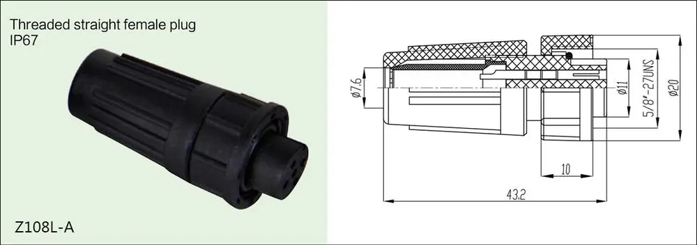 Ltw Plug LTW Connectors 8 Pin Circular Power Connector - IP67 Black DIN ...