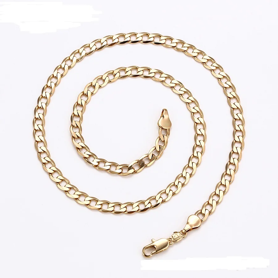 

44290 xuping jewelry fashon ,plain,brass chains necklace with gold plated