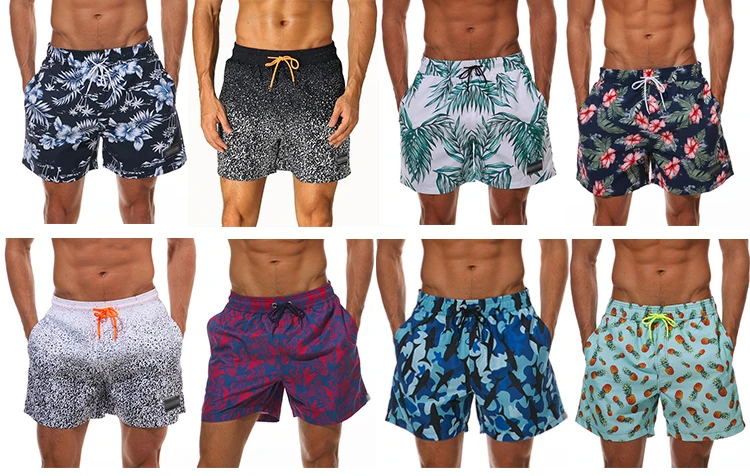 Men Beach Shorts Board Trunks Shorts Casual Quick Drying Male Swimwear Swimsuits