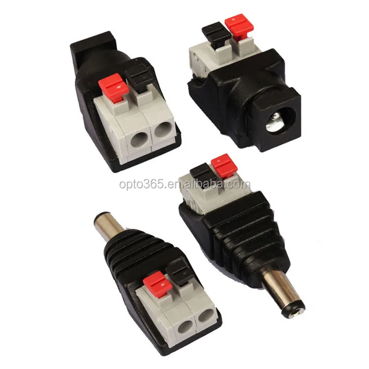 

Press stype Female Male Adapter 5.5mm x 2.1mm DC Barrel Plug Compact Power Supply to LED Strip Light Quick Terminal Connector