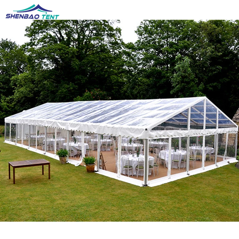 

Trade Show Tent 200 People Aluminum Frame Transparent Wedding Marquee Tent For Outdoor Event, White or customized