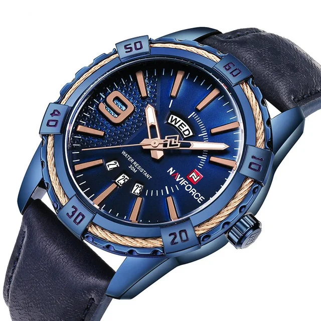 

NAVIFORCE 9117 Men Watch Hot Fashion Charm Business Watches Men Wrist Luxury Quartz Waterproof Wristwatches Relogio Masculino, 5-color