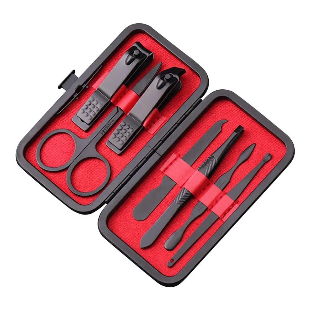 

2019 Fangxia Professional Grooming Kit Nail Scissors & Cuticle Scissors Pedicure Kit Nail Clippers Set Manicure Set, Red/blue