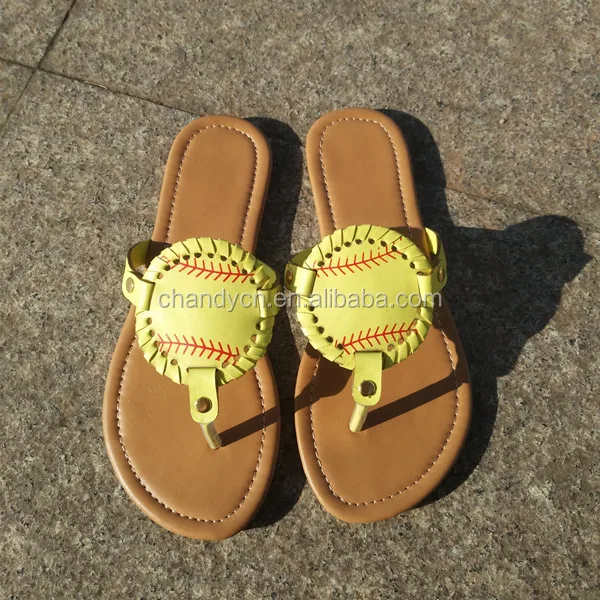 baseball flip flops