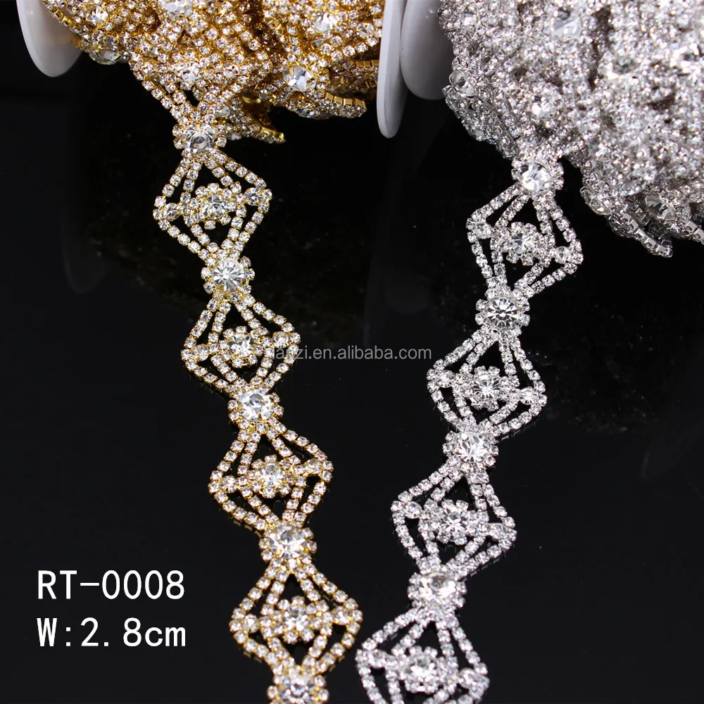 

new arrival rhinestone bridal trimmings chain for garment accessory RT-0008