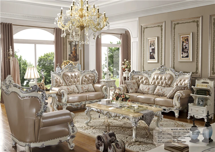 New model french style furniture leather sofa set