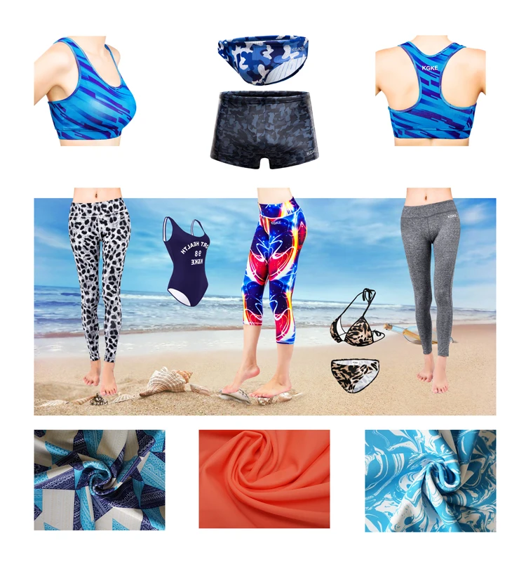 hot popular new design brushed polyester spandex fabric for swimwear sportswear 