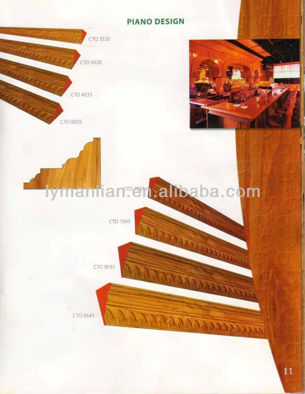cambered shape wood decorative ceiling/crown moulding for interior decorative
