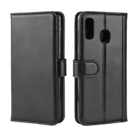 

Case for Samsung A20 Galaxy A20 A 20 Real Leather Case Mobile Back Cover Phone Leather Cover Phone Cover Leather Phone Case Back