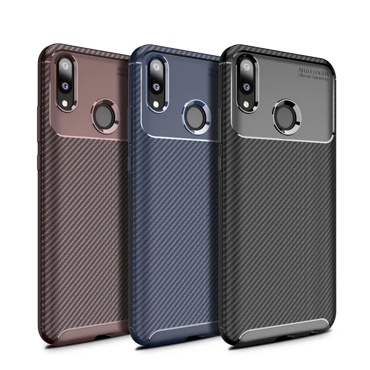 

Anti-skid Carbon Fiber Soft Tpu Phone Cover Case For huawei Y9 2019, Multi-color;can be customized