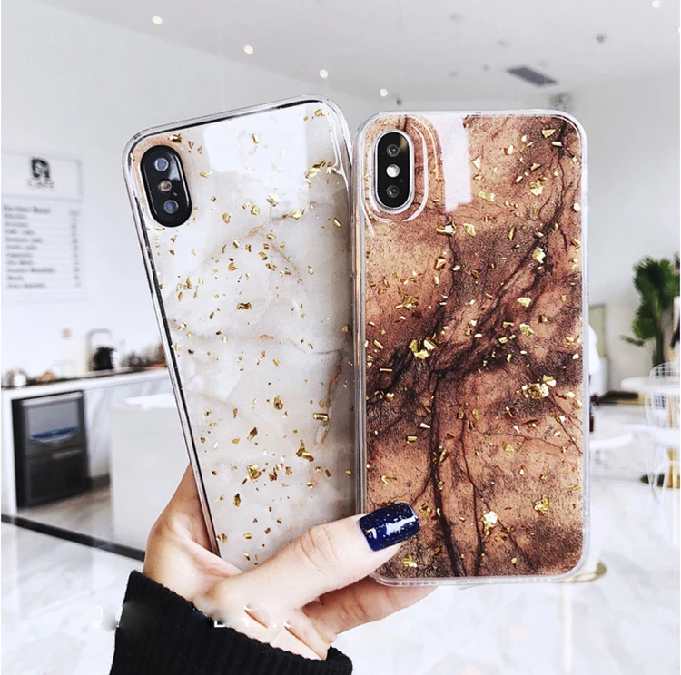 

Bling Bling Fashion Gold Marble Tpu Mobile Phone Case For Iphone X, Gold,white,black,pink
