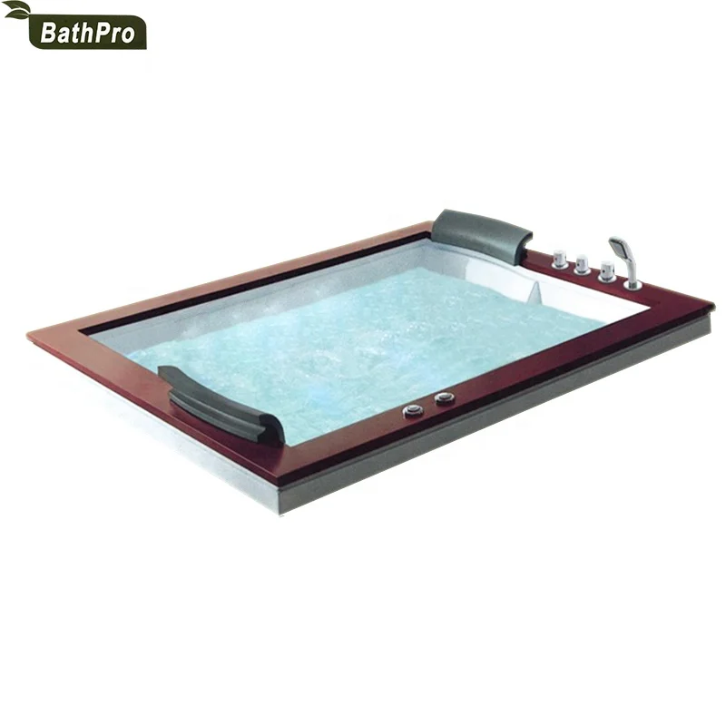 4 Person Acrylic Material Whirlpool Massage Spa Outdoor Bathtub with Foot Step