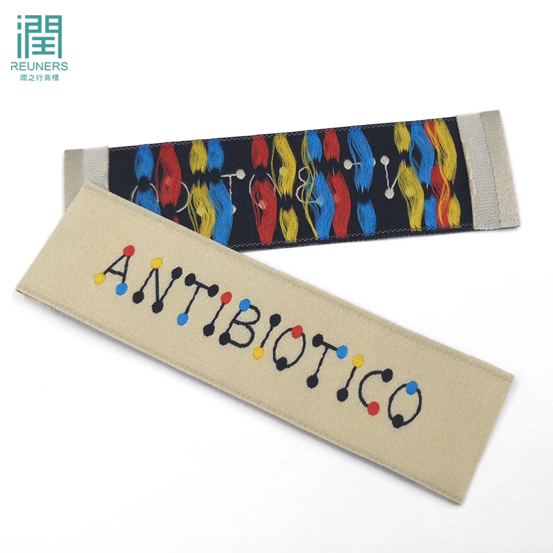 

Custom Printing Made Clothing Cheap Woven Garment Label For Shirt Neck, Customized colors