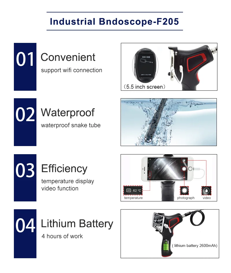 Portable 360 Degree Camera For Phone Waterproof Android Endoscope