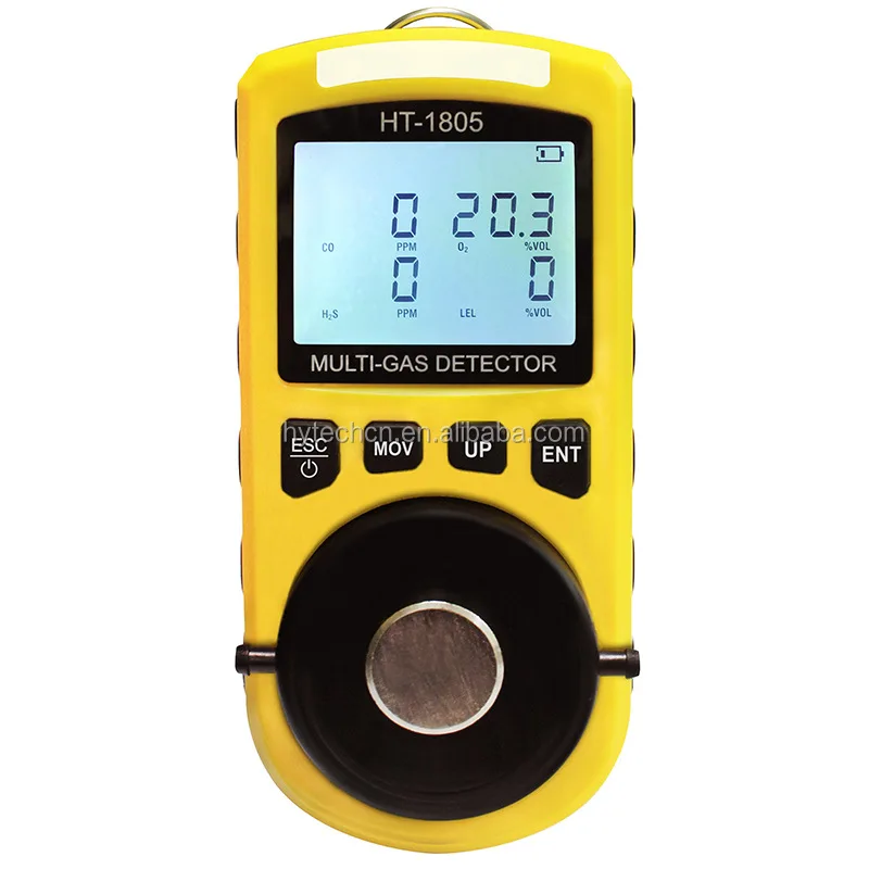 

Hti Ht-1805 4 In 1 Gas Analyzer Detector Portable O2 Co H2s LeL Tester Toxic Portable Multi Gas Detector