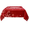Red background and white flakes Christmas table cloth for Holiday
