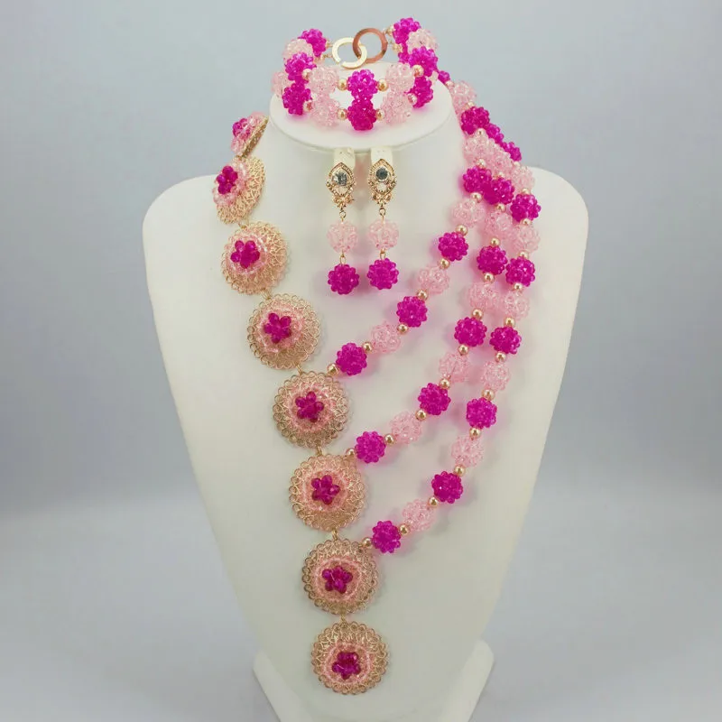 

New Fashion African Wedding crystal Beads Jewelry Set African Beads Jewelry Sets Nigerian Wedding Jewelry Sets, Picture
