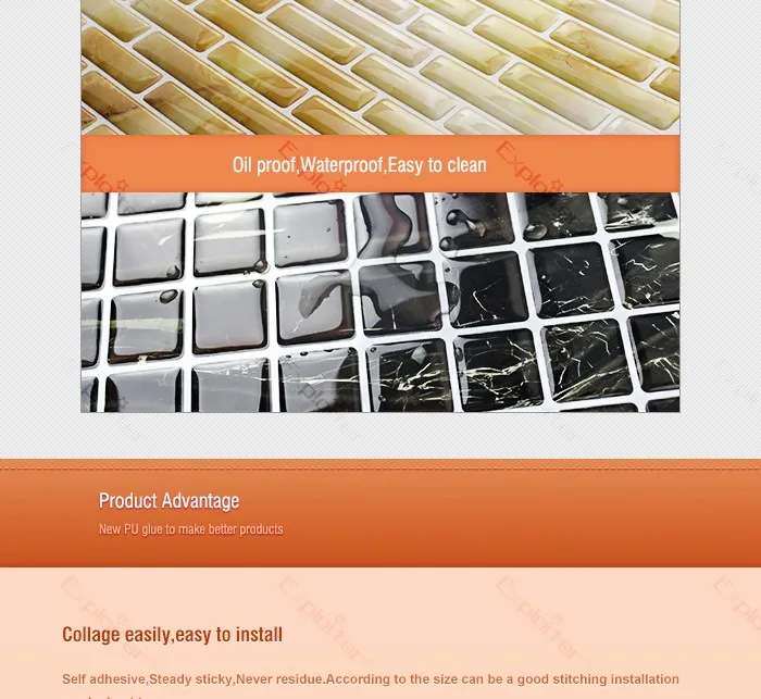 Kitchen Mosaic Plastic Wall Tiles Peel And Stick Tiles Buy Plastic