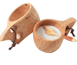 Image of Handmade Tortoiseshell Outdoor Wood Mug Wooden coffee Cup Mug Tea/Milk/Breakfast Coffee Beer Drinking Mugs